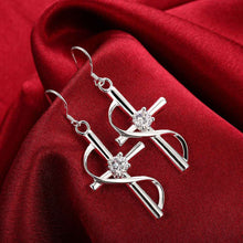 inlaid cross earings silver plated jewelry earrings for women silver plated earrings smte14 J4U66
