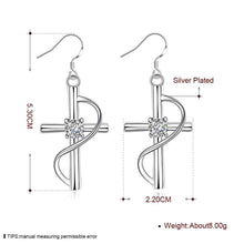 inlaid cross earings silver plated jewelry earrings for women silver plated earrings smte14 J4U66