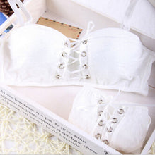 Intimates Japanese super Sexy bra push up white and black Princess straps belt lace women bra sets  J4U66
