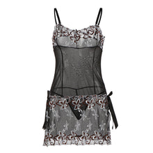 intimates sexy lace lingerie set embroidered flowers sexy underwear nuisette babydoll black sexy nightwear women lace dress J4U66