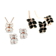 Jewelry Set Rose Austrian Crystal Enamel Earring/Necklace Flower Set GT Earrings Necklaces Jewelry Sets J4U66