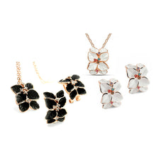 Jewelry Set Rose Austrian Crystal Enamel Earring/Necklace Flower Set GT Earrings Necklaces Jewelry Sets J4U66