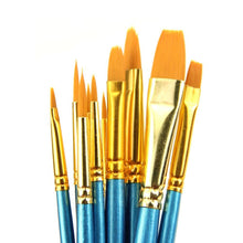 10pc Artists Paint Nylon Hair Brush Set Acrylic Watercolor Round Pointed Tip Nail Art Brush Set Fit For Learner J4U66