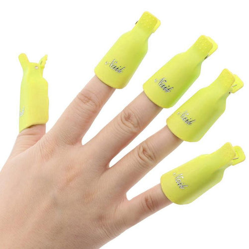 10pc Nail Art Polish Lacquer Easy Remover Soak Off Cap Clip Magic UV Gel Nail Polish Remover Wrap Tools  J4U66