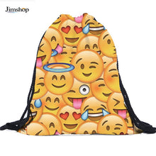 16 Color Unisex Smiley Emoji Face Backpacks 3D Printing Bags Drawstring Backpack For Teenagers Shoulder Bag J4U66