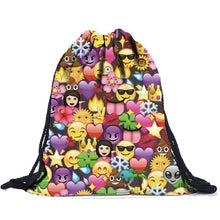 16 Color Unisex Smiley Emoji Face Backpacks 3D Printing Bags Drawstring Backpack For Teenagers Shoulder Bag J4U66
