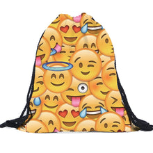 16 Color Unisex Smiley Emoji Face Backpacks 3D Printing Bags Drawstring Backpack For Teenagers Shoulder Bag J4U66