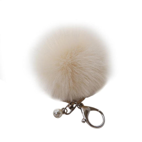18 Fluffy Ball Keychain Cute Simulation Rabbit Fur Ball Key Chain For Car Key Ring Car Ornaments Bag Pendant key ring J4U66