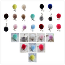 18 Fluffy Ball Keychain Cute Simulation Rabbit Fur Ball Key Chain For Car Key Ring Car Ornaments Bag Pendant key ring J4U66