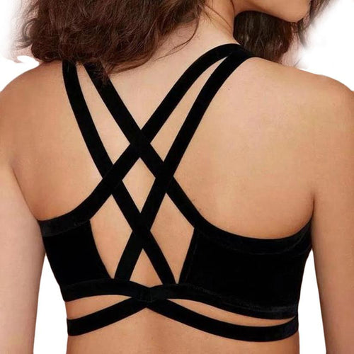 exy Crop Tops Women Strap VCut Out Shirt Beach Tank Crop Top Corset Black  J4U66