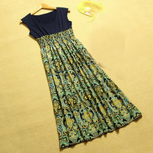 Lady Womens Flower Print Bohemia Style Sleeveless VMaxi Long Dress ping J4U66