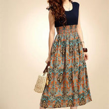 Lady Womens Flower Print Bohemia Style Sleeveless VMaxi Long Dress ping J4U66