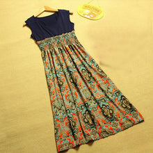 Lady Womens Flower Print Bohemia Style Sleeveless VMaxi Long Dress ping J4U66