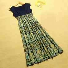 Lady Womens Flower Print Bohemia Style Sleeveless VMaxi Long Dress ping J4U66