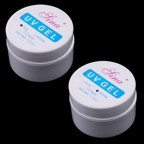 2 in1 White Pink Color UV Gel Nail UV Builder Gel Nail Art Manicure Tips Glue  J4U66
