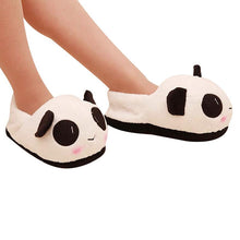 Women Men Soft Cute Panda Warm Plush Antiskid Indoor Home Slipper  J4U66