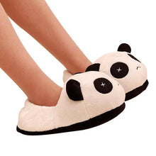 Women Men Soft Cute Panda Warm Plush Antiskid Indoor Home Slipper  J4U66