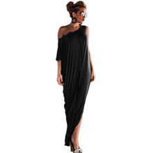 100% Women Casual Loose Off Shoulder Long Maxi Dress plus size office dress  J4U66