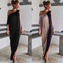 100% Women Casual Loose Off Shoulder Long Maxi Dress plus size office dress  J4U66