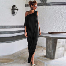 100% Women Casual Loose Off Shoulder Long Maxi Dress plus size office dress  J4U66