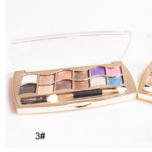 12 colors diamond bright colorful eye shadow super flash paleta de maquiagem Glitter eyeshadow with brush makeup J4U66