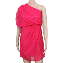 Women Sexy Oblique Strapless Pleated Chiffon Dress Ladies Casual Dress J4U66