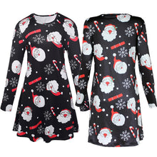 Ladies Women Long Sleeve Olaf Santa Hat Printing Party Swing Dress 17 Colors  J4U66