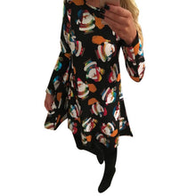 Ladies Women Long Sleeve Olaf Santa Hat Printing Party Swing Dress 17 Colors  J4U66