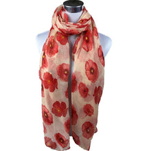 Design Red Poppy Print Long Scarf Flower Beach Wrap Ladies Stole Shawl  J4U66