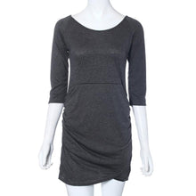 Sexy Over Slim Dresses Women Grey Half Sleeve Ruched Wrap Front Dress  J4U66