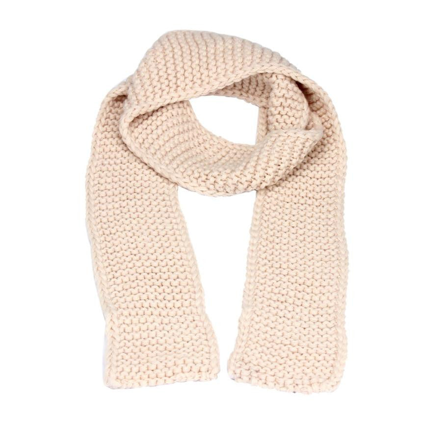 Women Solid Color Knit Wool Thick Scarf Shawl Wrap Neck Warmer Fast Shipping J4U66