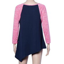Women Blusas Irregular Casual Loose Elegant T Shirt Long Sleeve ShirtsTops Plus Size J4U66