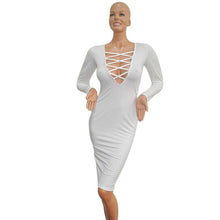 Women Long Sleeve Dress Fashion Slim Pencil Bodycon Vestidos Party Dresses  J4U66