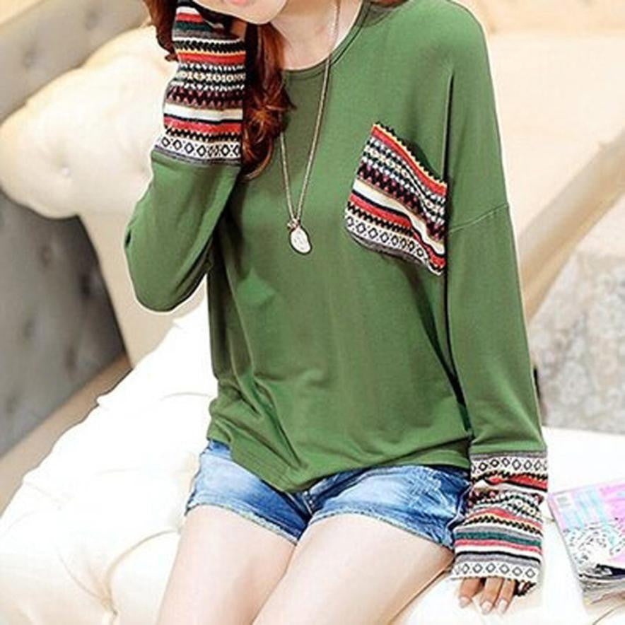Women Loose Tops Long Sleeve Shirt Casual Blouse Plus Size Clothes Fast Shipping J4U66