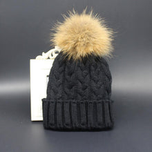Charming Women Crochet Hat Fur Wool Knit Beanie Raccoon Warm Cap Fast Shipping J4U66