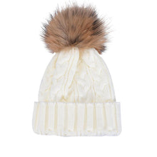 Charming Women Crochet Hat Fur Wool Knit Beanie Raccoon Warm Cap Fast Shipping J4U66
