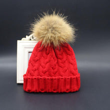 Charming Women Crochet Hat Fur Wool Knit Beanie Raccoon Warm Cap Fast Shipping J4U66