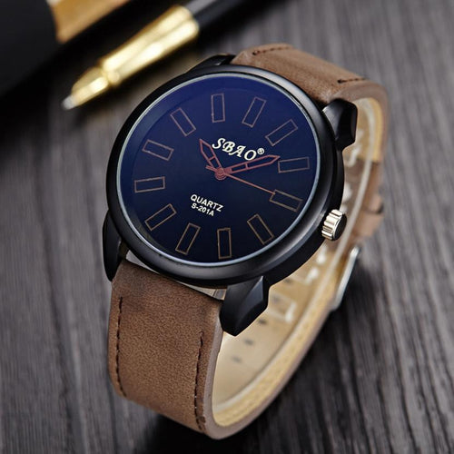 Classic Vintage Men's Waterproof Leather Strap Sport Quartz Army Watch  J4U66