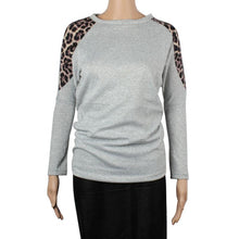 Cotton T-shirt Long Batwing Sleeve Korean Ladies Fashion Leopard Print Casual Loose Shirt Women Tops  J4U66