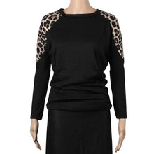 Cotton T-shirt Long Batwing Sleeve Korean Ladies Fashion Leopard Print Casual Loose Shirt Women Tops  J4U66