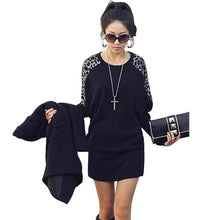 Cotton T-shirt Long Batwing Sleeve Korean Ladies Fashion Leopard Print Casual Loose Shirt Women Tops  J4U66