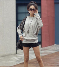Cotton T-shirt Long Batwing Sleeve Korean Ladies Fashion Leopard Print Casual Loose Shirt Women Tops  J4U66