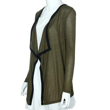 European Warm Lady Casual Knit Long Sleeve Thin Sweater Coat Cardigan Coat Lapel Warm Jacket Outerwear J4U66