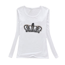 Fashion Brand Women T Shirt Casual Long Sleeve Rivet Clothing Round Neck Collar Tops Tees J4U66