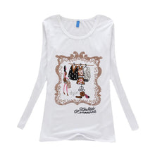 Fashion Brand Women T Shirt Casual Long Sleeve Rivet Clothing Round Neck Collar Tops Tees J4U66