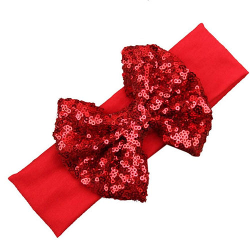 Fashion Elastic Children Baby Girls Headband Cute Sequins Bow Baby Girl Hair Accessories Fastshipping J4U66