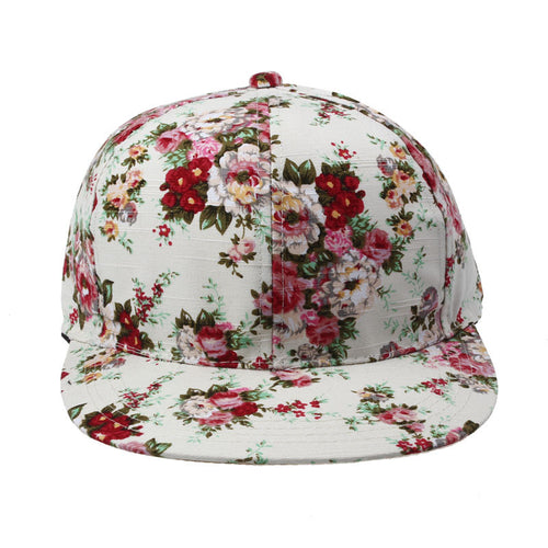 Fashion Korean Flowers Women Floral Hip-Hop Hat Flat Adjustable Baseball Cap Tops Hats ing J4U66