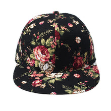 Fashion Korean Flowers Women Floral Hip-Hop Hat Flat Adjustable Baseball Cap Tops Hats ing J4U66