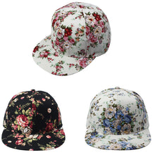 Fashion Korean Flowers Women Floral Hip-Hop Hat Flat Adjustable Baseball Cap Tops Hats ing J4U66
