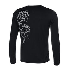 Fashion Mens Slim Fit Round Neck Long Sleeve Tattoo Print Casual T-Shirt  J4U66